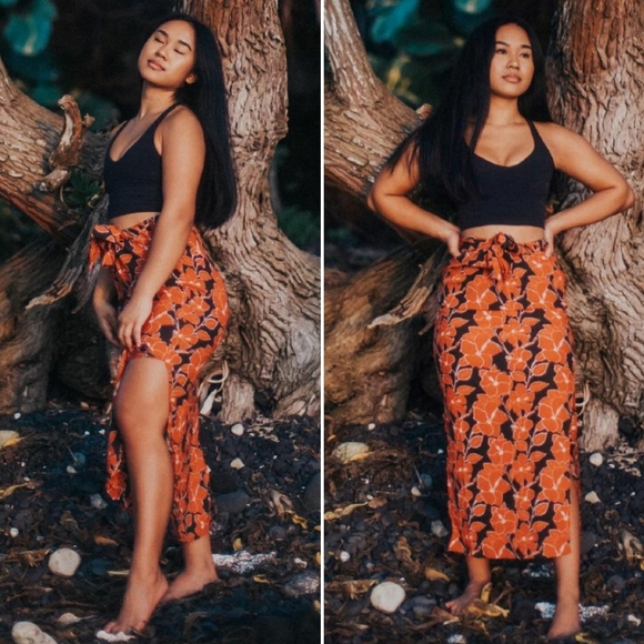 New acacia mid pacific Quinn skirt silk swimwear M - Picture 7 of 16